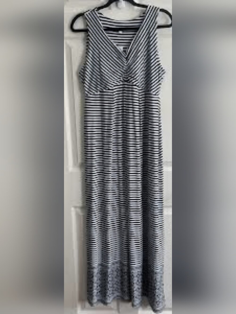 Talbots maxi dress stylis elegant women XL Navy and White